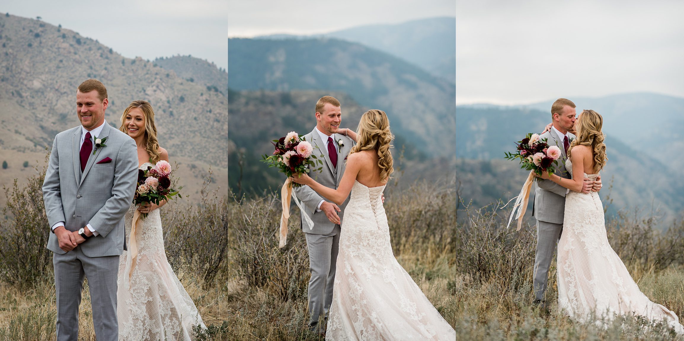 first look wedding photos at Lookout Mountain